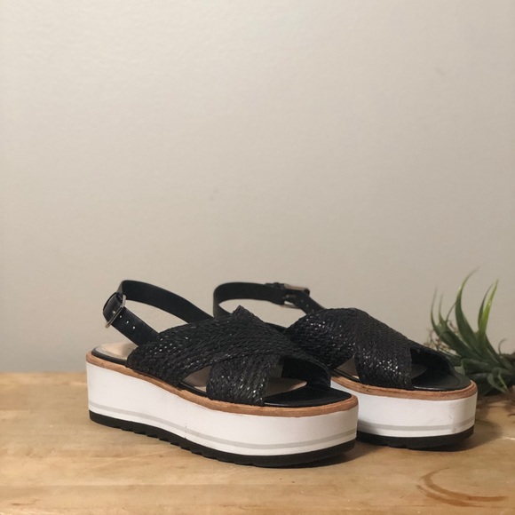 Zara Shoes - Zara Black Woven Platform Sandal